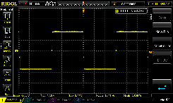 Oscilloscope Capture: Duty Cycle at Min "B" Freq